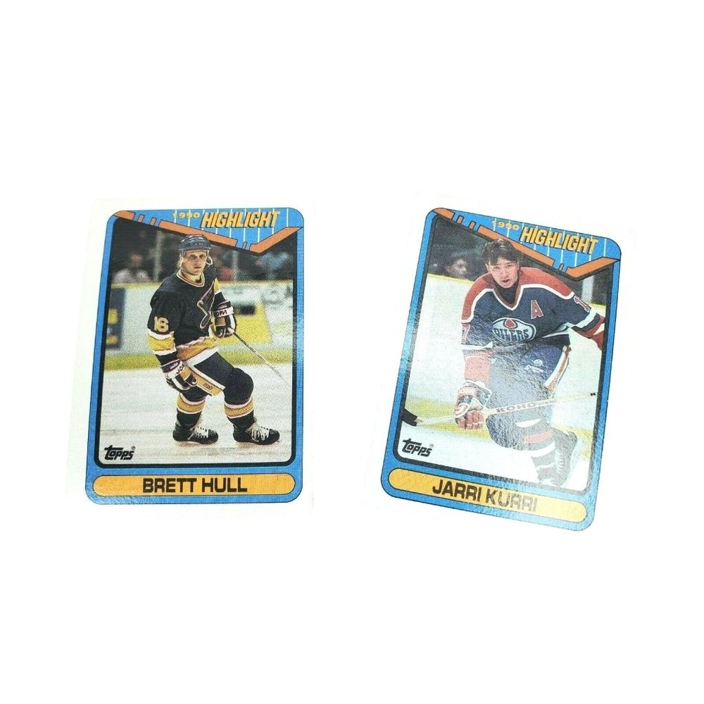 1990 Highlight Jarri Kurri & Brett Hull #4 And #5 Hockey Topps Card
